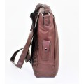 9002B - DARK BROWN LEATHER (PU) WINE BAG WITH (IT'S WINE TIME) MONOGRAMMED